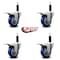 Service Caster 3.5'' Blue Poly Swivel 1'' Expanding Stem Caster Set Total Lock Brake, 4PK SCC-EXTTL20S3514-PPUB-BLUE-1-4 - alternate 3